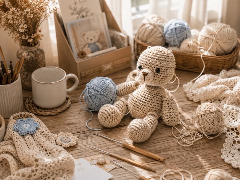 Không gian Tiệm Len Nhà Tiny với len sợi và đồ móc handmade tại TP.HCM